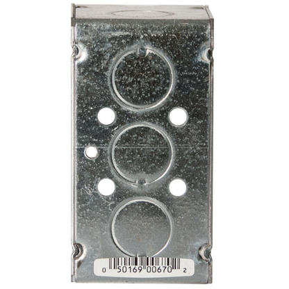 4 in. x 2 in. Handy Box, Welded, 2-1/8 in. Deep, Eleven 1/2 in. KO's