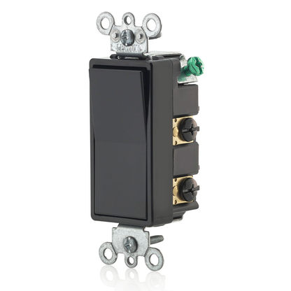 15 Amp Decora Rocker 4-Way Switch, Grounding, Black