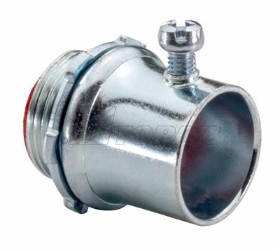 3-1/2" Steel Set Screw Type Connector with Insulated Throat