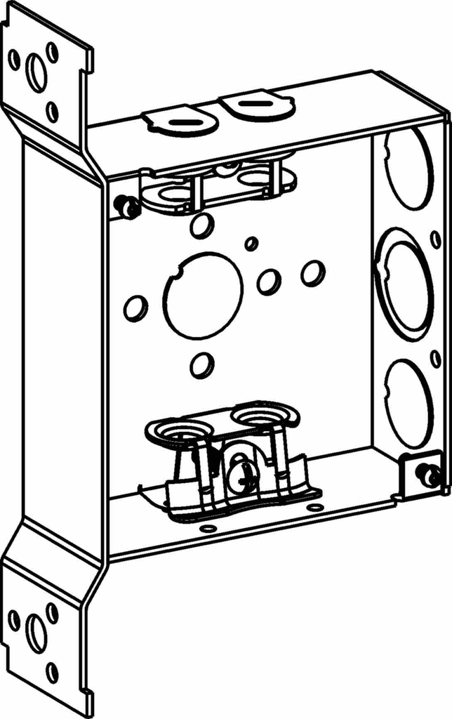 1-1/2" DEEP, 4" SQUARE (4S) BOX WELDED WITH MC CLAMPS & FB BRACKET