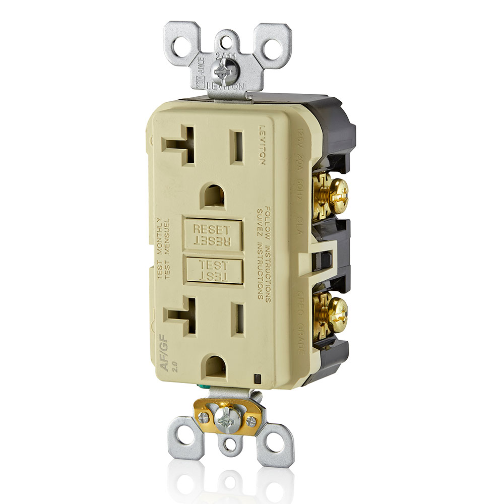 20 Amp, Self Test, Tamper-Resistant Dual-Function AFCI/GFCI Outlet with LED Indicator Light