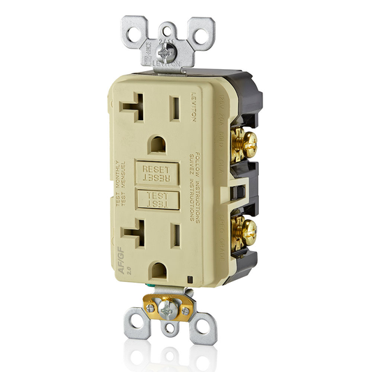 20 Amp, Self Test, Tamper-Resistant Dual-Function AFCI/GFCI Outlet with LED Indicator Light