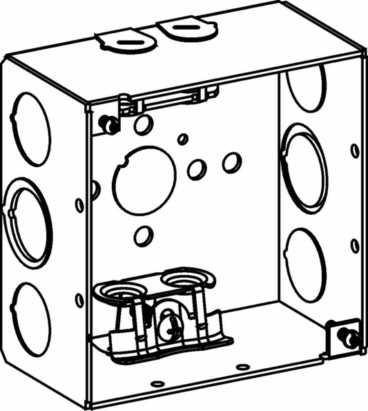 2-1/8" DEEP, 4" SQUARE (4S) DEEP BOX WELDED WITH MC CLAMPS