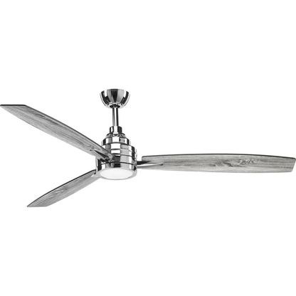 60" LED 3-Blade ceiling fan in Polished Chrome