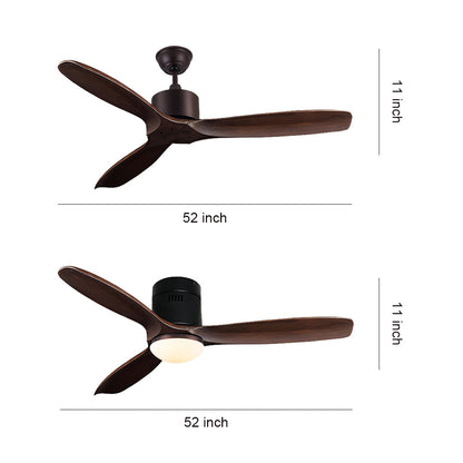 Wood Ceiling Fans with Light Modern 3-Blade Fandelier Ceiling Fans