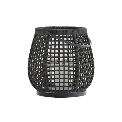 Woven Outdoor Lanterns Stylish with Handle Portable Patio Floor Lamp