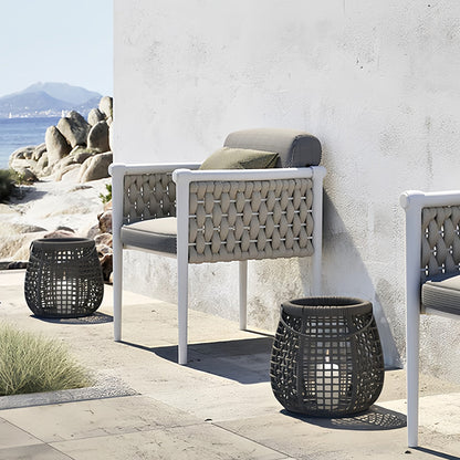 Woven Outdoor Lanterns Stylish with Handle Portable Patio Floor Lamp