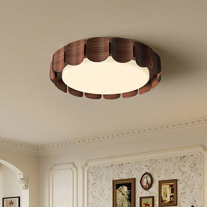 Wooden Ceiling Lights Full Spectrum Eye-Caring Flush Mount Light
