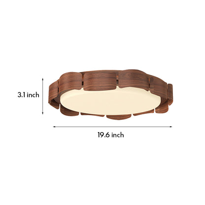 Wooden Ceiling Lights Full Spectrum Eye-Caring Flush Mount Light