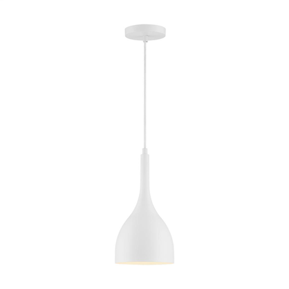 Bellcap - 1 Light Pendant with- Matte White Finish