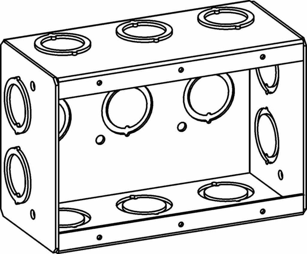 2-1/2" DEEP, 3-GANG MASONRY BOX WITH CKO