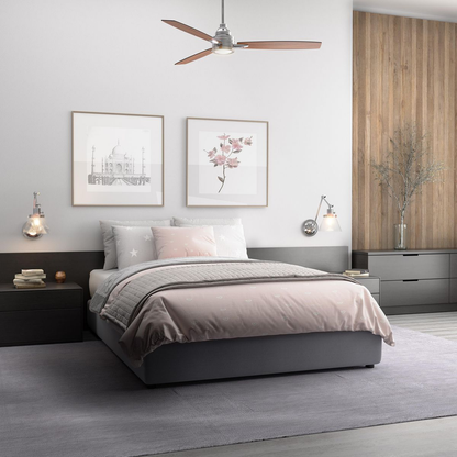 60" LED 3-Blade ceiling fan in Brushed Nickel