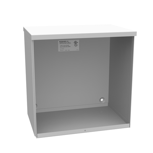 12x8x12 Screw Cover Type 3R UL Steel No KO ANSI 61 Gray Quad D KO For Lock  Holes In Back