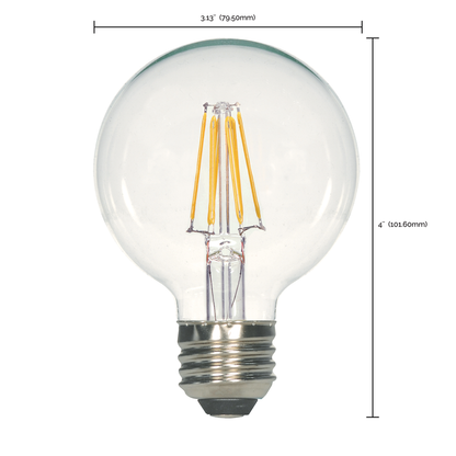 5.5 Watt G25 LED; Clear; Medium base; 2700K; 500 Lumens; 120 Volt