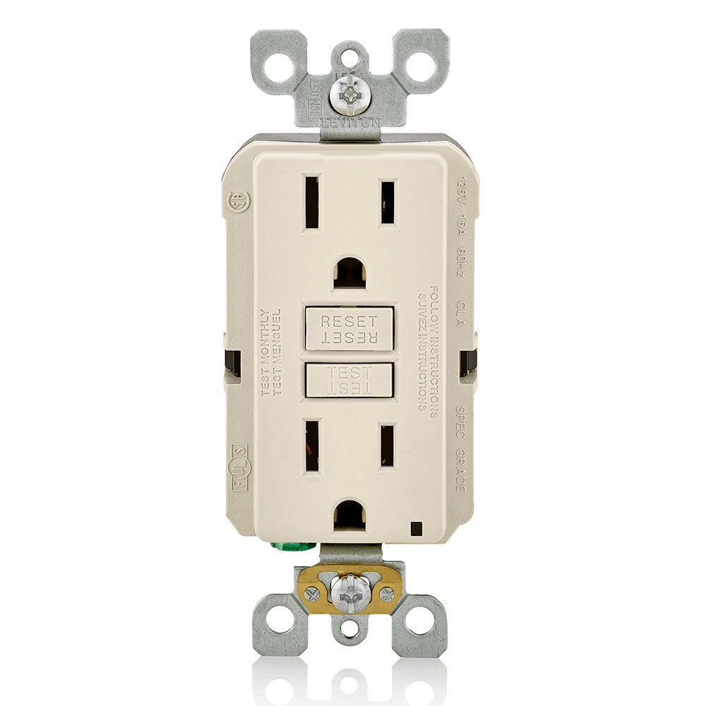 15 Amp, Self Test, Non Tamper-Resistant GFCI Outlet with LED Indicator Light