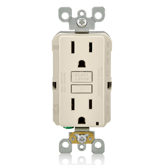 15 Amp, Self Test, Non Tamper-Resistant GFCI Outlet with LED Indicator Light