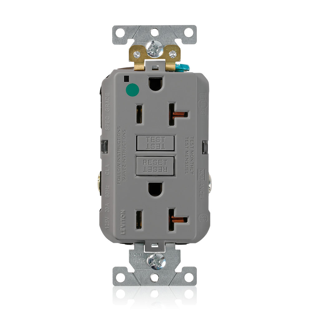 20 Amp, SmartlockPro® GFCI Receptacle/Outlet, Hospital Grade