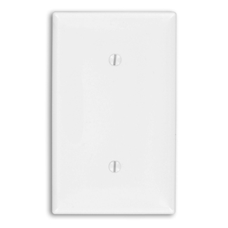 1-Gang Blank Wallplate, Standard Size, Thermoplastic Nylon, White