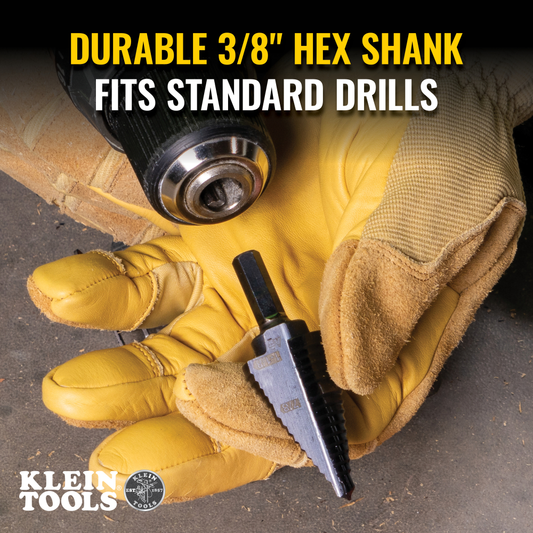 2-Step Drill Bit, 3/8-Inch Hex, Double Straight Flute, 7/8-Inch to 1-1/8-Inch