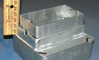 AMR1 - Four Sq. 1-Gang Adj. Depth Device Ring 3/Four to 1-1/2" Raised, 25 Pak