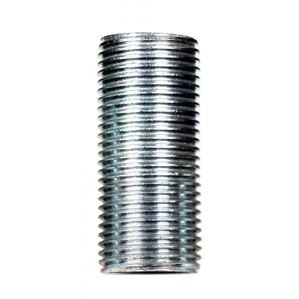 3/8 IP Steel Nipple, Zinc Plated, 1-1/2" Length, 5/8" Wide