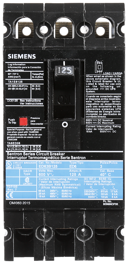 BRKR ED6 3P 600V 125A