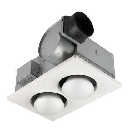 Broan® Two-Bulb Heater/Ventilation Fan 70 CFM, (2) 250W BR40 Infrared Bulbs, 4.0 Sones