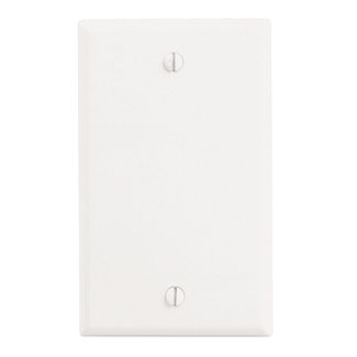 1-Gang Blank Wallplate, Standard Size, Thermoset, White
