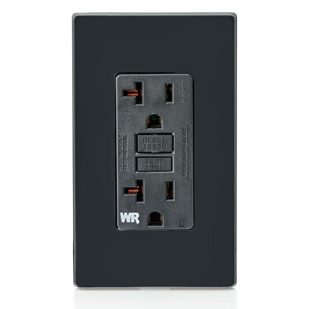 20 Amp GFCI Weather-Resistant Outlet, Self Test, with LED Indicator Light