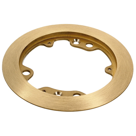 1-Gang Carpet Flange, Round, 5.25" Diameter, Brushed Brass