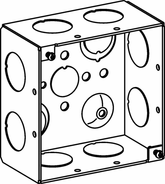 2-1/8" DEEP, 4" SQUARE (4S) DEEP BOX WELDED WITH 3/4" KO