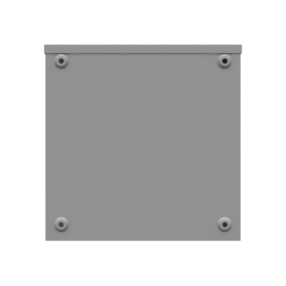 12x8x12 Screw Cover Type 3R UL Steel No KO ANSI 61 Gray Quad D KO For Lock  Holes In Back
