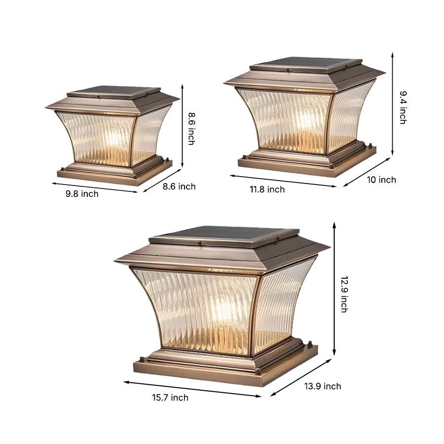 Waterproof Copper Outdoor Pillar Light European style