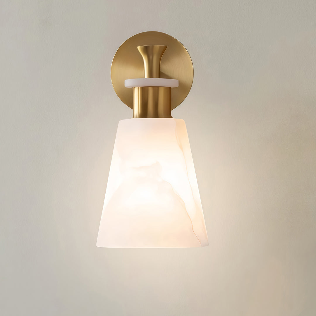 Wall Sconce LED Light Minimalist Luxury Brass Marble Lamp