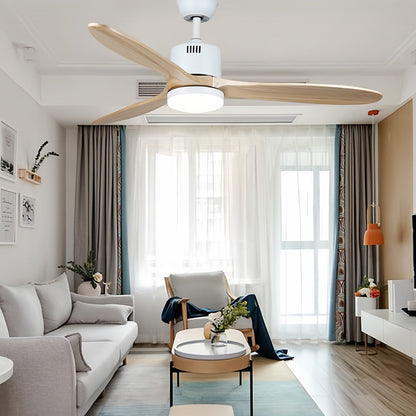 Wooden Ceiling Fan with Light Quiet Dc Motor Flush Mount Fandelier