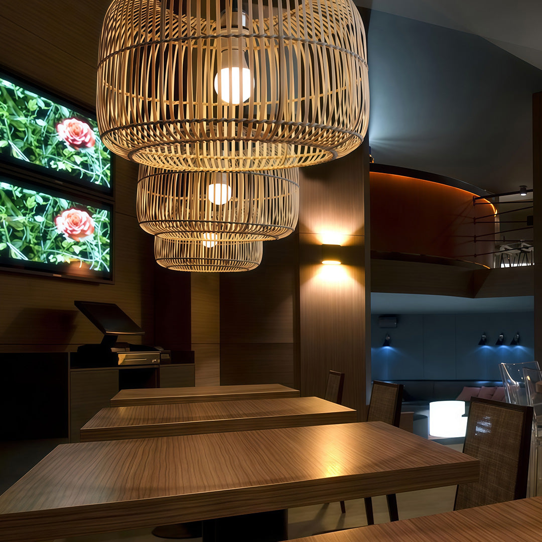 Woven Pendant Lights Japanese Minimalist Ceiling Light