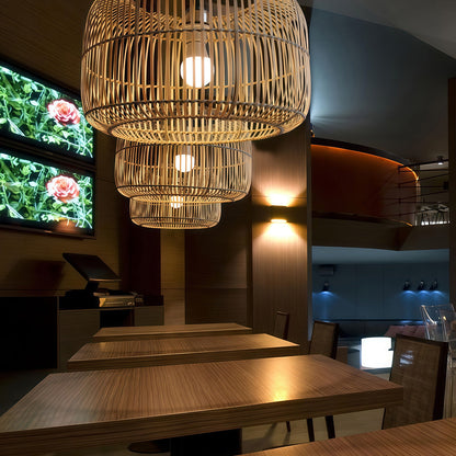 Woven Pendant Lights Japanese Minimalist Ceiling Light