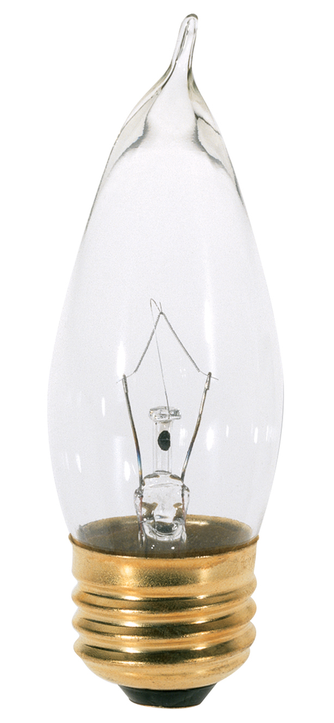 40 Watt CA10 Incandescent; Clear; 1500 Average rated hours; 370 Lumens; Medium base; 120 Volt