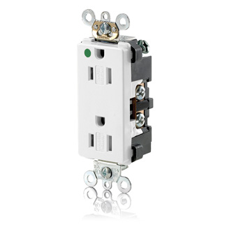 15 Amp Decora Plus Duplex Receptacle/Outlet, Hospital Grade, Tamper-Resistant, Self-Grounding