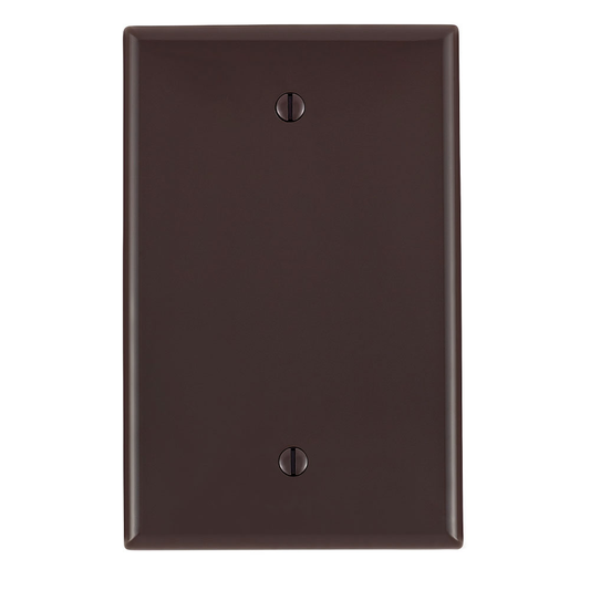 1-Gang Blank Wallplate, Midway Size, Thermoplastic Nylon, Brown