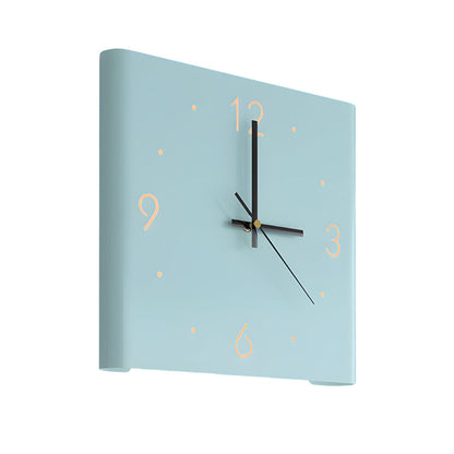Wall Clock Lamp Modern Square Backlit Metal Light