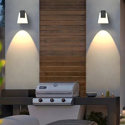 Wall Mounted Outdoor Lights Waterproof Black Geometric Lamp