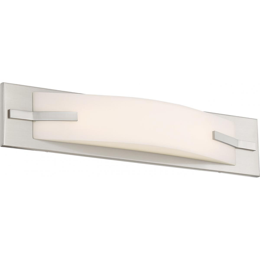 Bow - 20" LED Vanity with White Acrylic Diffuser - Brushed Nickel Finish