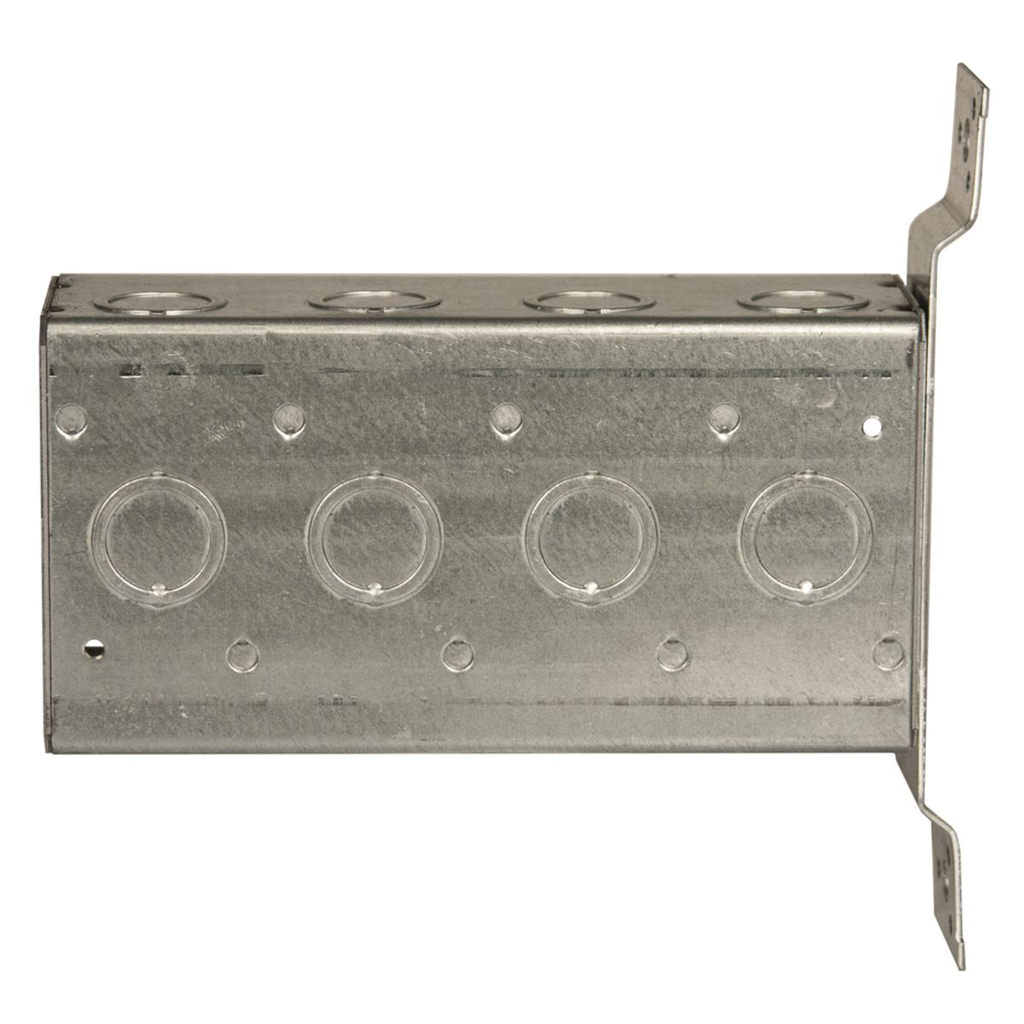 4-Gang Switch Box, Welded, 2-1/2 in Deep Fourteen 1/2 and Fourteen 3/4 in. KO's