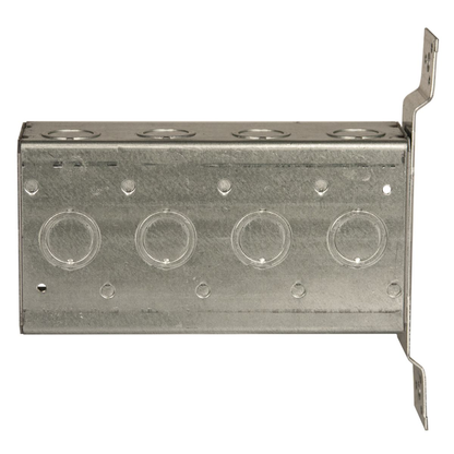 4-Gang Switch Box, Welded, 2-1/2 in Deep Fourteen 1/2 and Fourteen 3/4 in. KO's