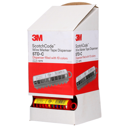3M ScotchCode Wire Marker Tape Dispenser with Tape STD-C, compact design for easy handling, 25/Case