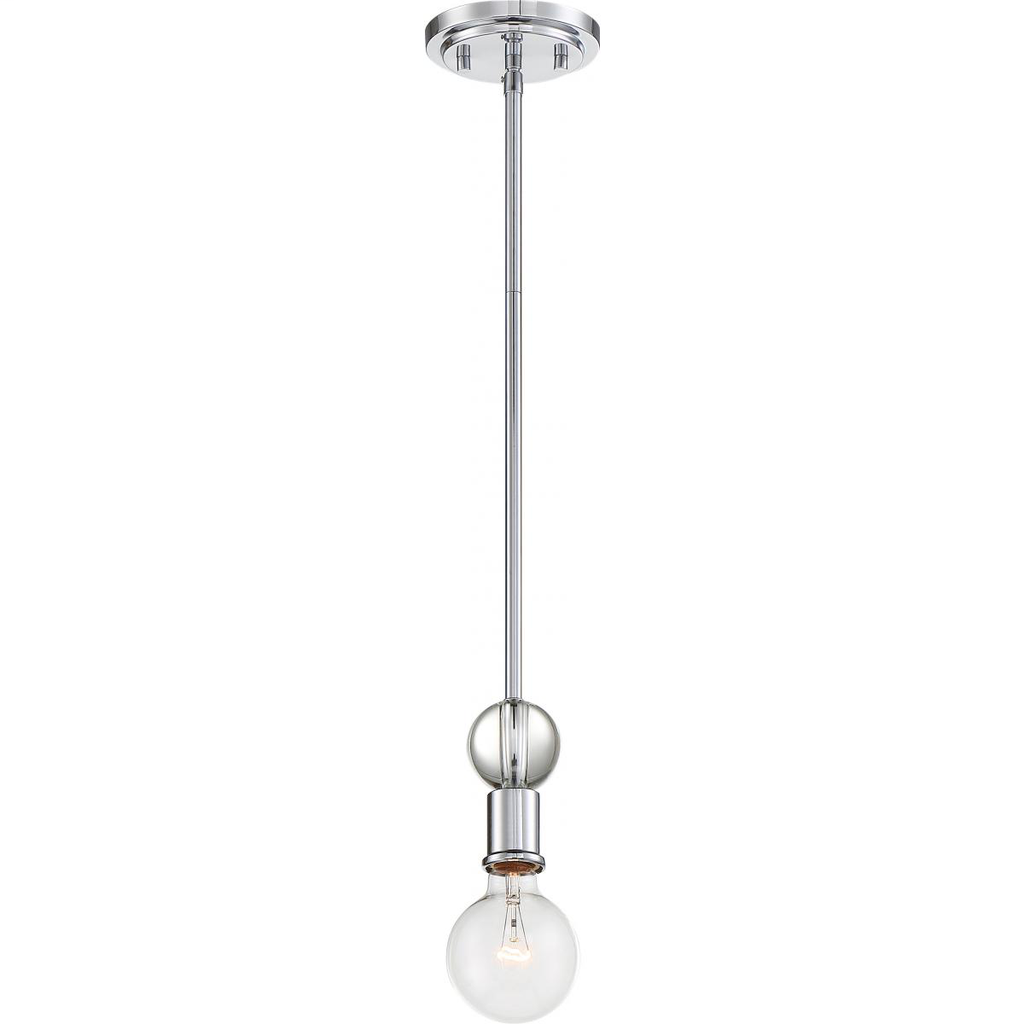 Bounce - 1 Light Mini Pendant with Crystal Accent - Polished Nickel Finish