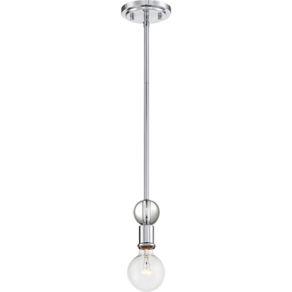 Bounce - 1 Light Mini Pendant with Crystal Accent - Polished Nickel Finish