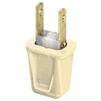 10 Amp Replacement Plug, 2-Pole, 2-Wire, Polarized, Non-Grounding, Ivory