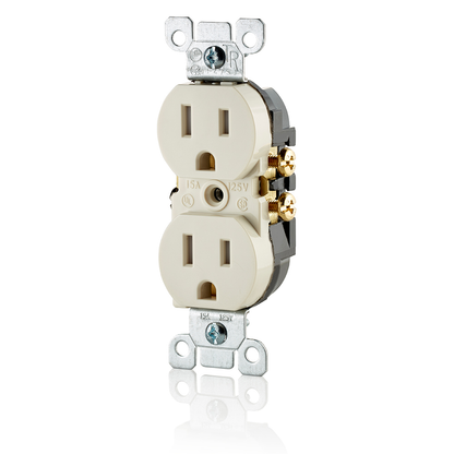 15 Amp Tamper-Resistant Duplex Outlet/Receptacle, Grounding, Light Almond